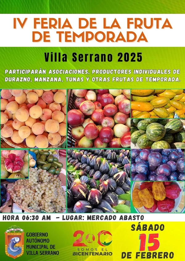 FERIA DE LA TEMPORADA, en Villa Serrano – Chuquisaca, el 15-febrero