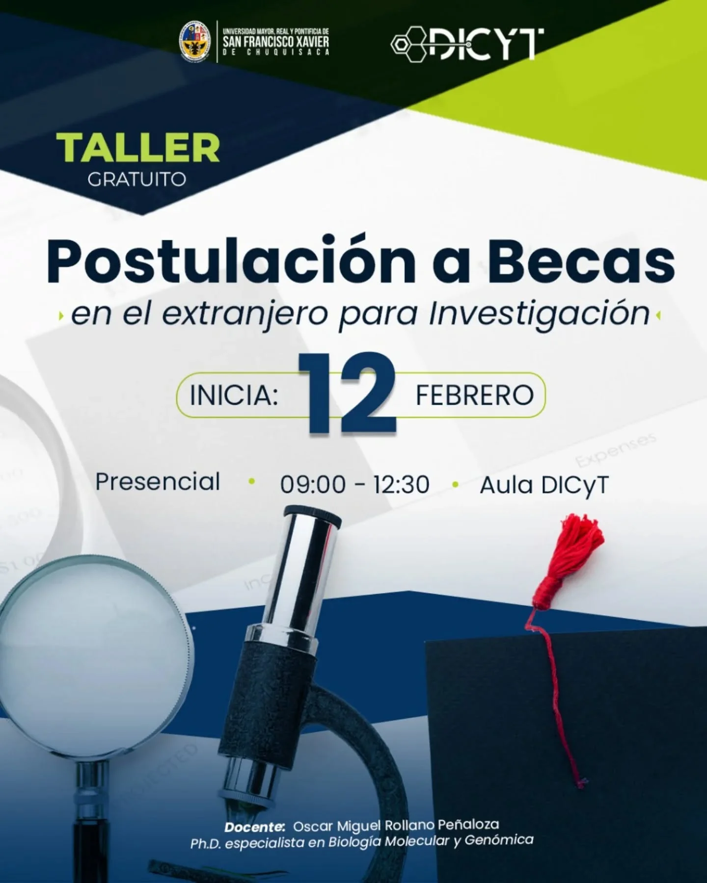 Taller POSTULACIÓN A BECAS EN EL EXTRANJERO PARA INVESTIGACIÓN, en Chuquisaca, el 12-febrero 11_10_Taller-POSTULACION-A-BECAS-d3a