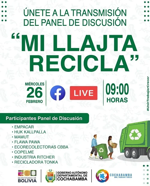 Campaña MI LLAJTA RECICLA, en Cochabamba, el 26-febrero
