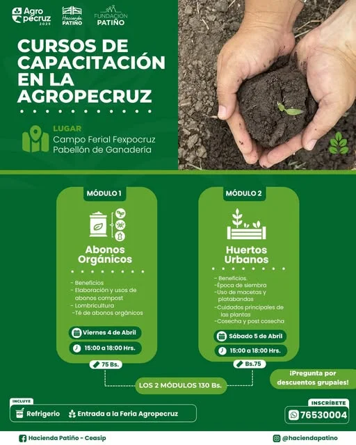 Cursos ABONOS ORGÁNICOS y HUERTOS URBANOS, en Santa Cruz, el 4 y 5-abril
