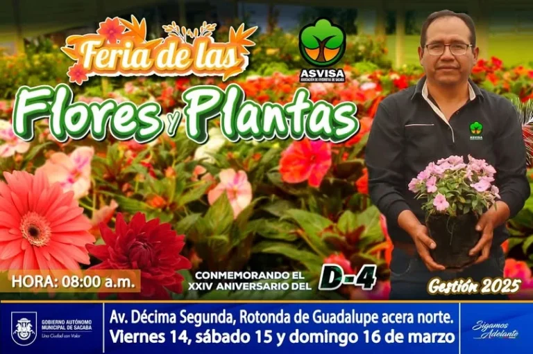 FERIA DE LAS FLORES Y PLANTAS, en Sacaba – Cochabamba, del 14 al 16-marzo