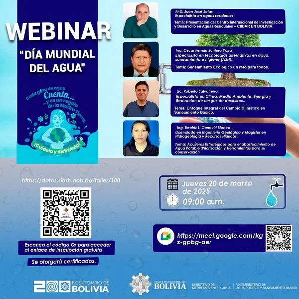 Seminario DÍA MUNDIAL DEL AGUA, virtual, el 22-marzo
