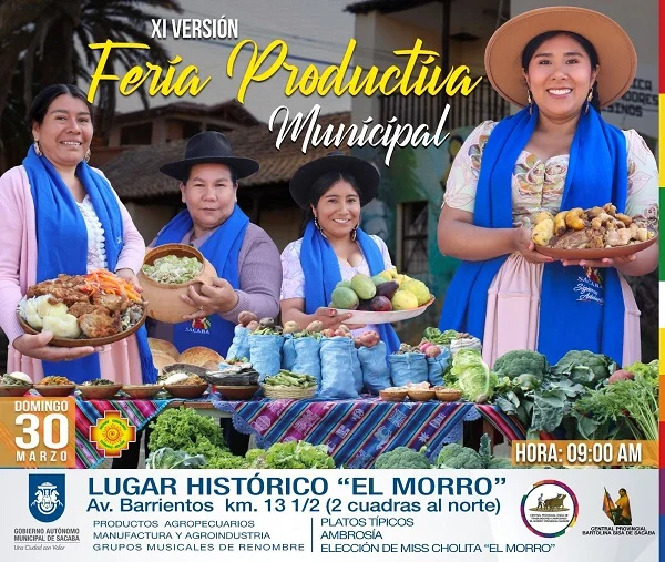 FERIA PRODUCTIVA MUNICIPAL DE «EL MORRO», en Sacaba – Cochabamba, el 30-marzo