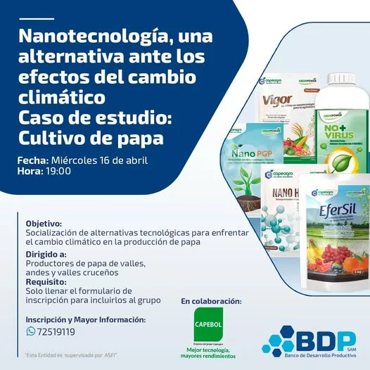 Seminario NANOTECNOLOGÍA, UNA ALTERNATIVA ANTE LOS EFECTOS DEL CAMBIO CLIMÁTICO, virtual, el 16-abril