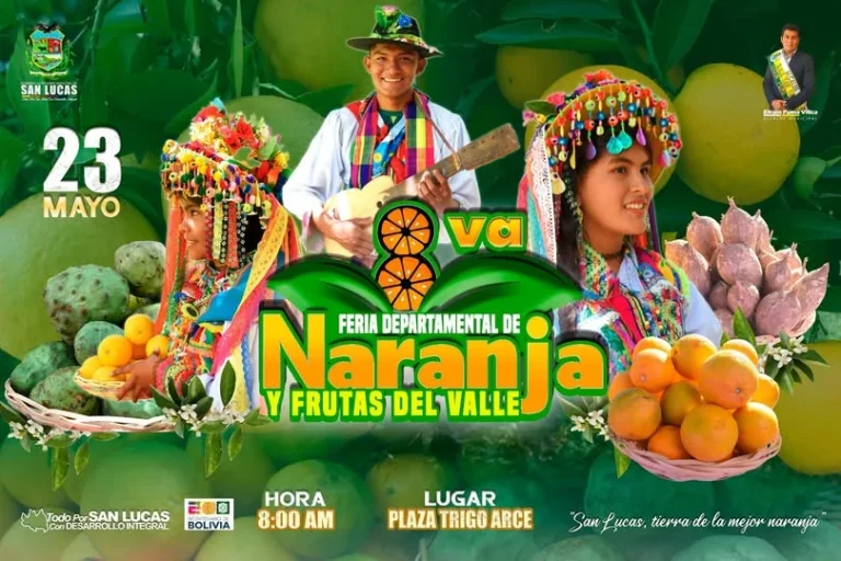 FERIA DEPARTAMENTAL DE LA NARANJA Y FRUTAS DEL VALLE, en San Lucas – Chuquisaca, el 23-mayo