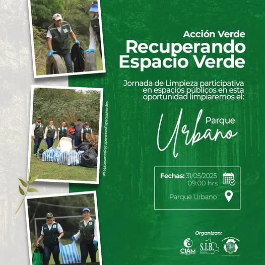 Jornada ACCIÓN VERDE – RECUPERANDO ESPACIO VERDE, en Santa Cruz, el 31-mayo