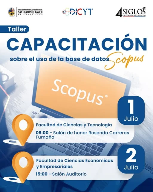 Taller CAPACITACIÓN EN SCOPUS, en USFXCH – Chuquisaca, el 1 y 2-julio