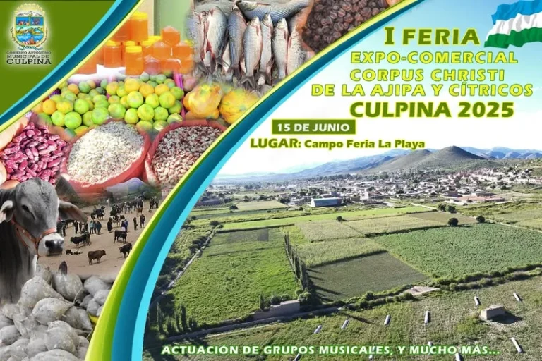 FERIA EXPOCOMERCIAL DE LA AJIPA Y CÍTRICOS, en Culpina – Chuquisaca, el 15-junio