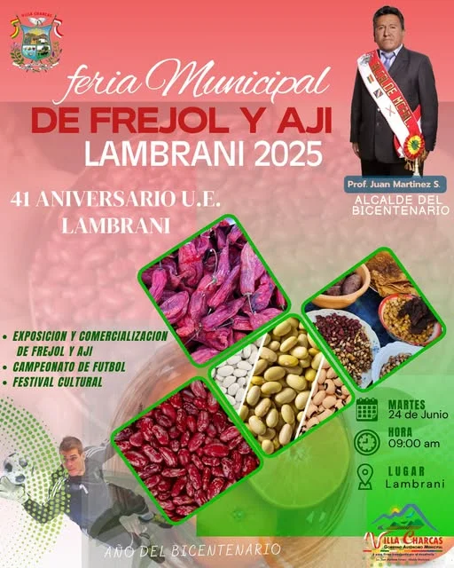 FERIA DE FREJOL Y AJI LAMBRANI 2025, en Villa Charcas – Chuquisaca, el 24-junio