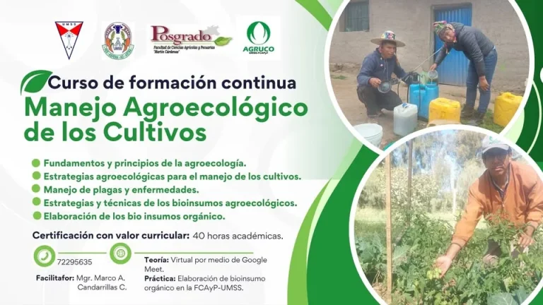 Curso MANEJO AGROECOLÓGICO DE LOS CULTIVOS, virtual, del 10 al 14-junio