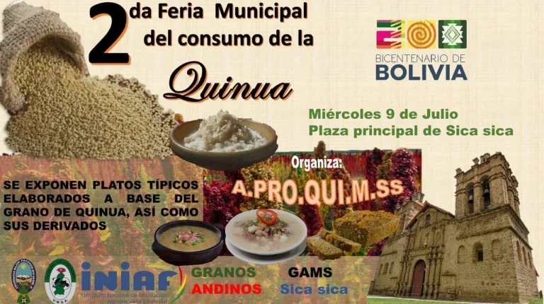 FERIA MUNICIPAL DEL CONSUMO DE LA QUINUA, en Sica Sica – La Paz, el 9-julio