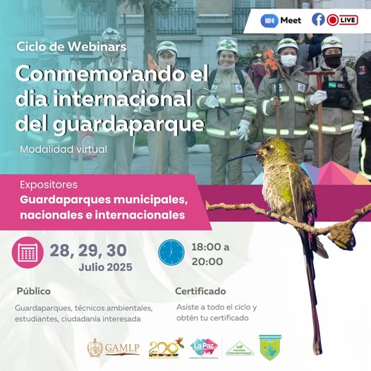 Seminario DÍA INTERNACIONAL DEL GUARDAPARQUE, virtual, del 28 al 31-julio