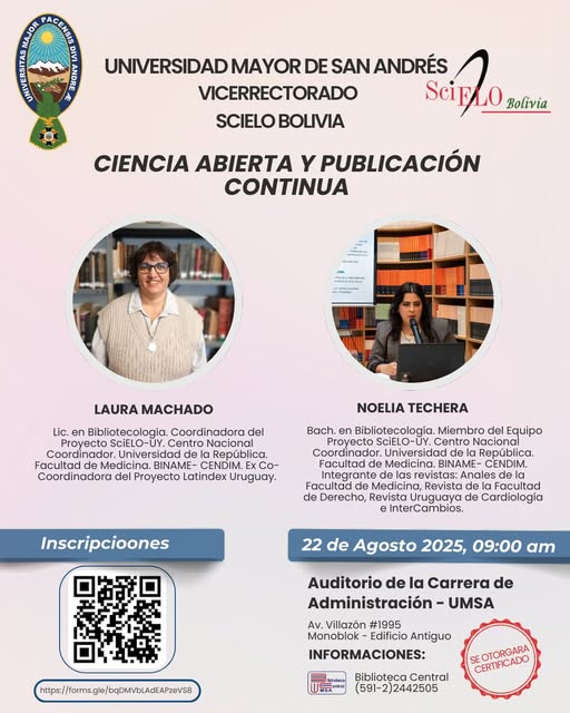 Seminario CIENCIA ABIERTA Y PUBLICACIÓN CONTINUA, en La Paz, el 22-agosto