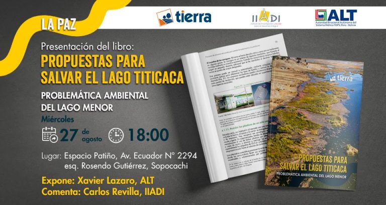 Presentación del Libro PROPYUESTAS PARA SALVAR EL LAGO TITIACCA, en La Paz, el 27-agosto
