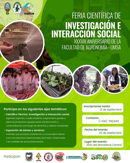 FERIA CIENTÍFICA DE INVESTIGACIÓN E INTERACCIÓN SOCIAL, en UMSA – La Paz, el 2-septiembre