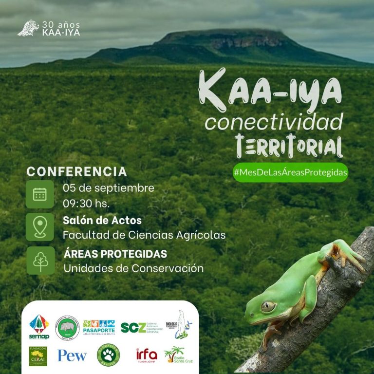 Conferencia ÁREAS PROTEGIDAS Y UNIDIADES DE CONSERVACIÓN, en Santa Cruz, el 5-septiembre