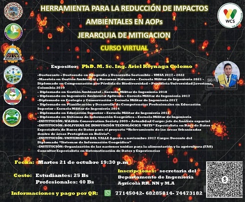 Curso HERRAMIENTAS PARA LA REDUCCIÓN DE IMPACTOS AMBIENTALES EN AOP, virtual, el 21-octubre