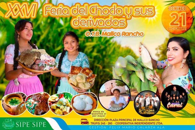 FERIA DEL CHOCLO Y SUS DERIVADOS, en Sipe Sipe – Cochabamba, el 21.dic.