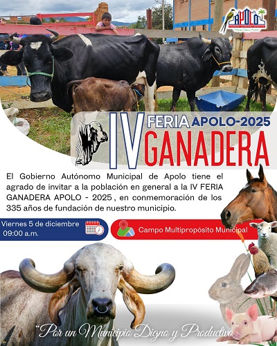 FERIA GANADERA APOLO 2025, en Apolo – La Paz, el 4-dic.