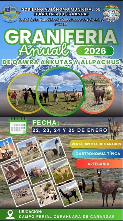 FERIA ANUAL EN CURAHUARA DE CARANGAS, en Oruro, del 22 al 25.enero