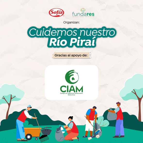 Campaña de Limpieza CUIDEMOS NUESTRO RÍO PIRAÍ, en Santa Cruz, el 14-marzo