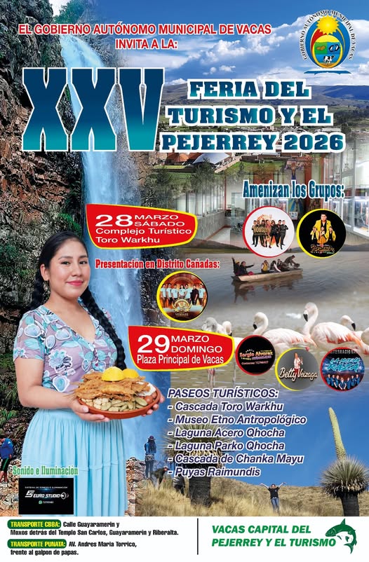 Feria del Turismo y el Pejerrey 2026, en Vacas – Cochabamba, el 29-marzo