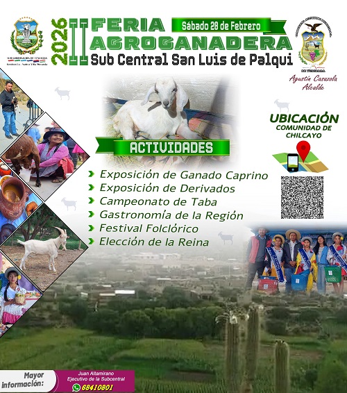 FERIA AGROGANADERA 2026, en Yunchará – Tarija, el 28-febrero