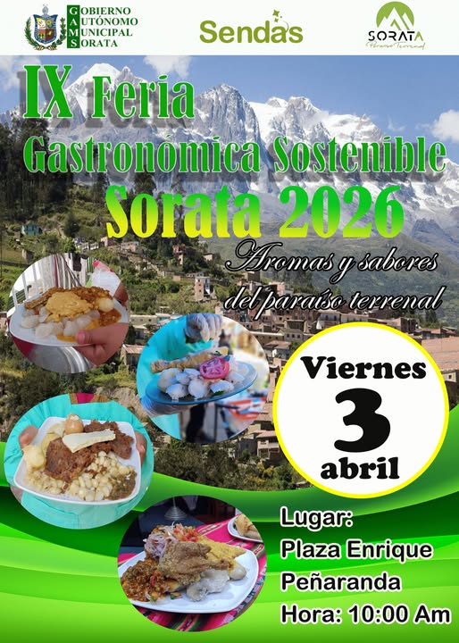 Feria Gastronómica Sostenible Sorata 2026, en Sorata – La Paz, el 3-abril
