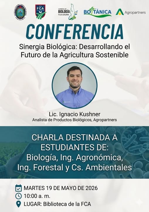 Conferencia “Sinergia Biológica: Desarrollando el Futuro de la Agricultura Sostenible”, en Santa Cruz, el 19-mayo