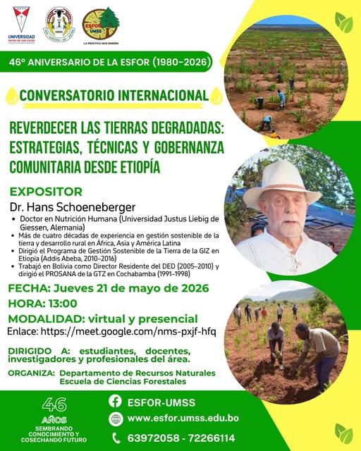 Conversatorio “Reverdecer las tierras degradadas: estrategias, técnicas y gobernanza comunitaria desde Etiopía”, el 21-mayo