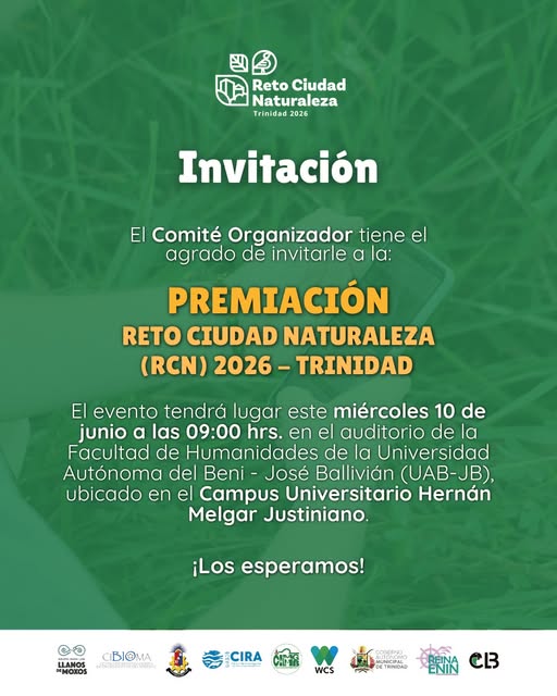 Premiación del “Reto Ciudad Naturaleza 2026 – Trinidad, en Beni, el 10-junio