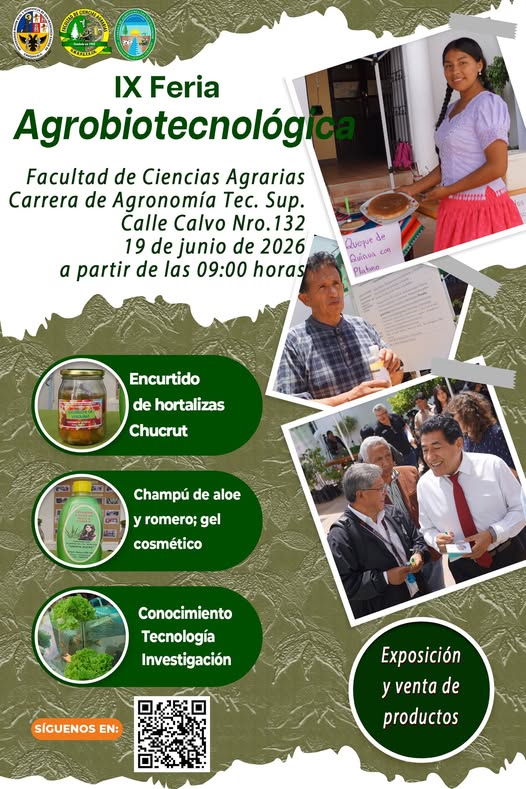Feria “Agrobiotecnológica”, en USFXCH – Chuquisaca, el 19-junio