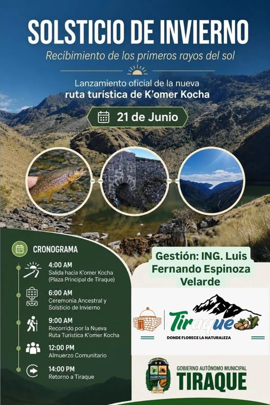 Recibimiento “Primeros Rayos del Sol – Solsticio de Invierno”, en Titaque – Cochabamba, el 21-junio