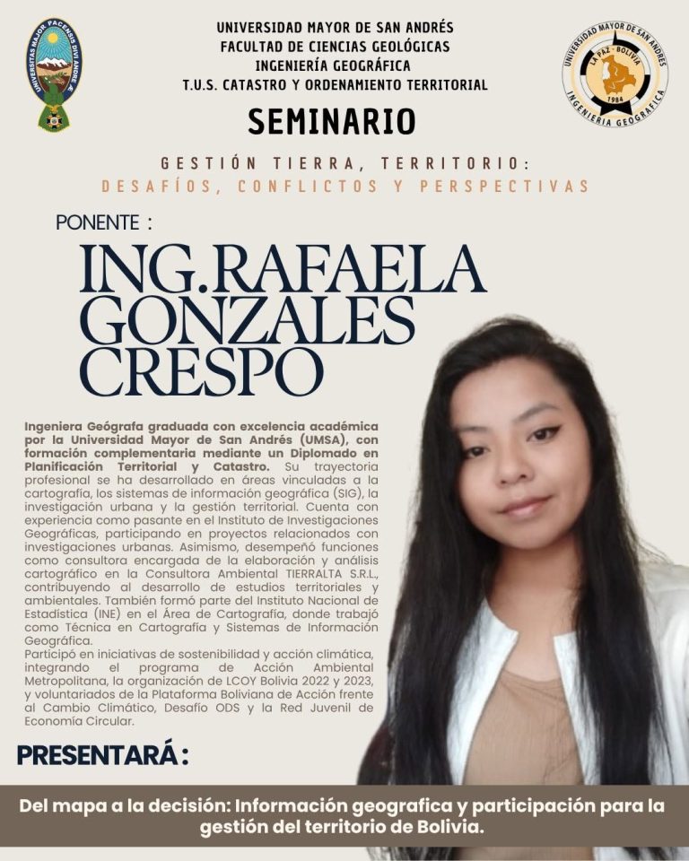 Seminario “Gestión Tierra, Territorio: Desafíos, Conflictos y Perspectivas”, en La Paz, el 19-junio