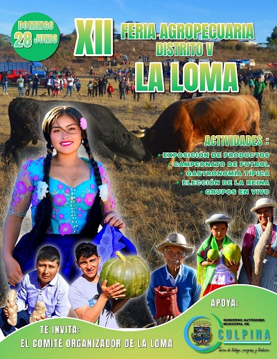 Feria Agropecuaria en Distrito La Loma, en Culpina – Chuquisaca, el 28-junio