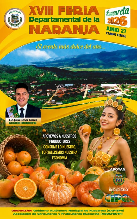 Feria departamental de la Naranja, en San Pablo de Huacareta – Chuquisaca, el 27-junio