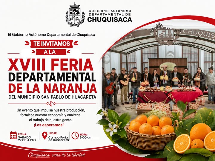 Feria departamental de la Naranja, en Huacareta – Tarija, el 27-junio