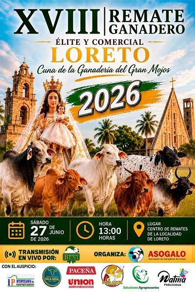 Remate Ganadero, en Loreto – Beni, el 27-junio