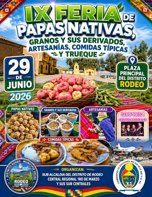 Feria de Papas Nativas, Granos y sus derivados, en Vacas – Cochabamba, el 29-junio