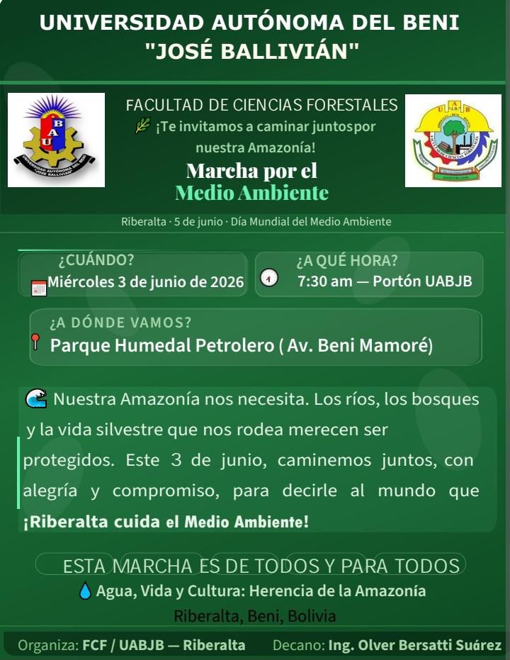 Marcha por el medio ambiente, en Trinidad – Beni, el 3-junio