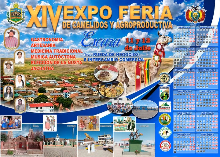 ExpoFeria de Camélidos y Agroproductiva Escara, en Oruro, el 11 y 12-julio