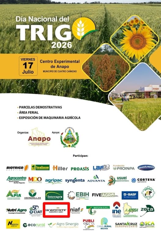 Día Nacional del Trigo, en Santa Cruz, el 17-julio