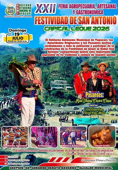 Feria Agropecuaria, en Tapacarí – Cochabamba, el 19-julio