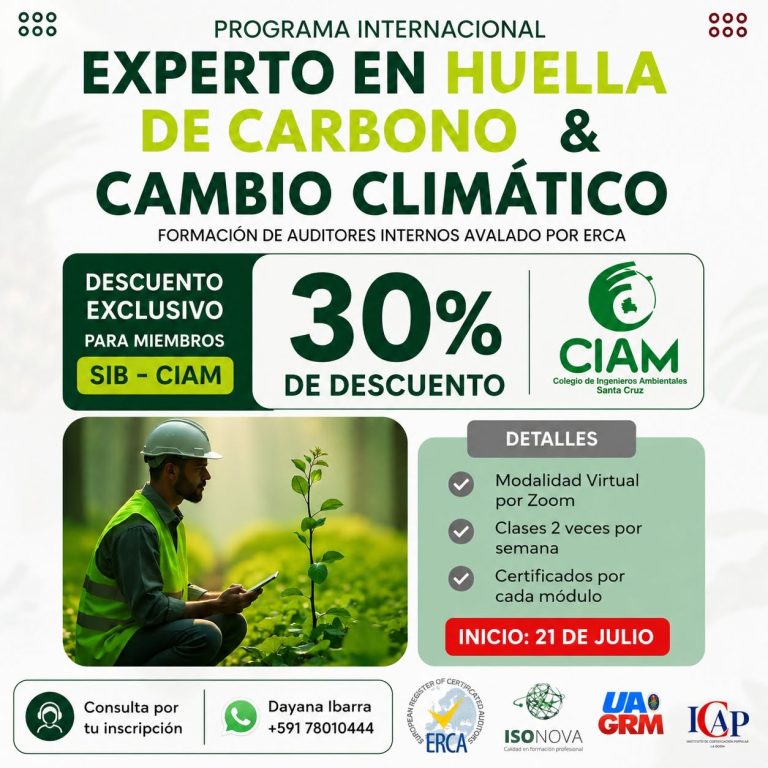“Experto en Huella de carbono y Cambio climático”, virtual, inicia el 21-julio