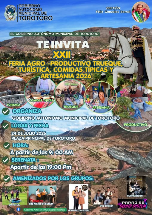 Feria Agro -Productivo Trueque, Turística, en Toro Toro – Potosí, el 24-julio