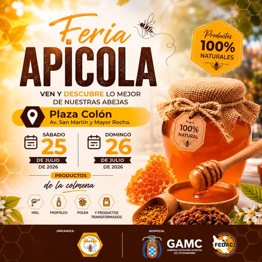 Feria Apícola, en Cochabamba, el 25 y 26-julio