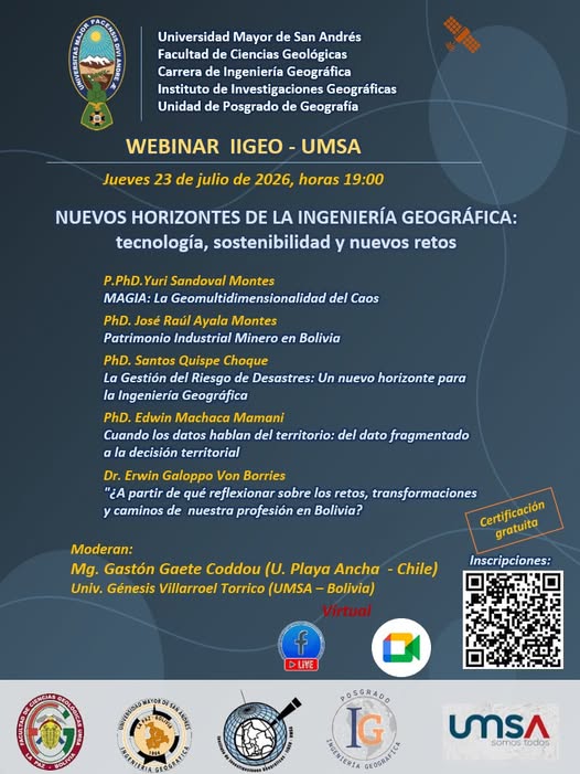 Seminario “Nuevos horizontes de la ingeniería geográfica”, virtual, el 23-julio