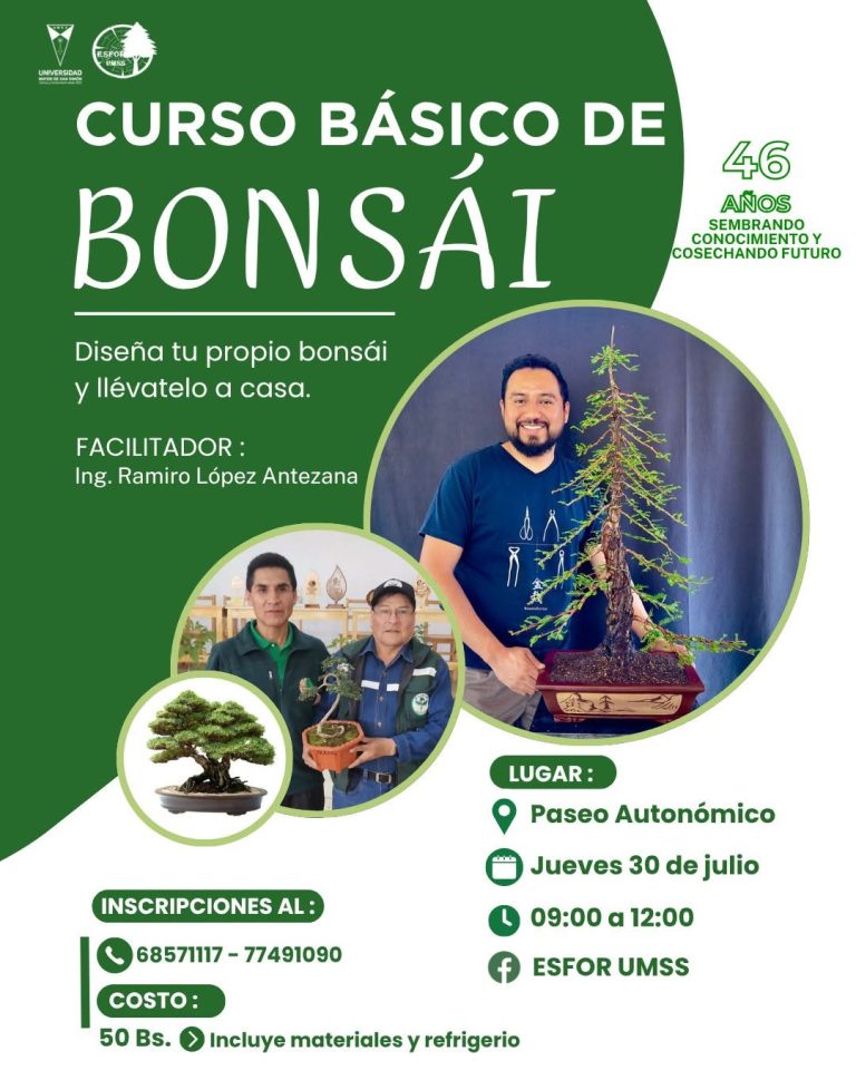 Curso “Bonsai”, en Cochabamba, el 30-julio