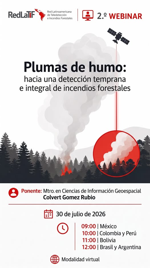 Seminario “Plumas de humo: hacia una detección temprana e integral de incendios forestales”, virtual, el 30-julio