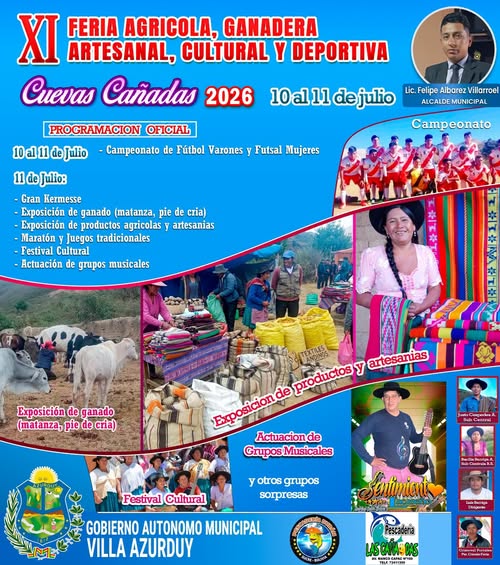Feria Agrícola, Ganadera en Cuevas Cañadas, en Villa Azurduy-Chuquisaca, el 10 al 11-julio